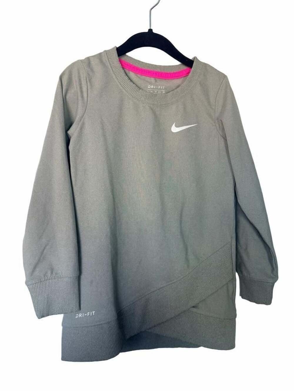 Nike Dri-Fit Crossover Tunic Size XS Grey Long Sleeve Sweatshirt_167